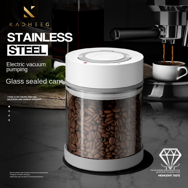 Coffee Tea Sugar - Electric Vacuum Coffee Beans Glass Storage