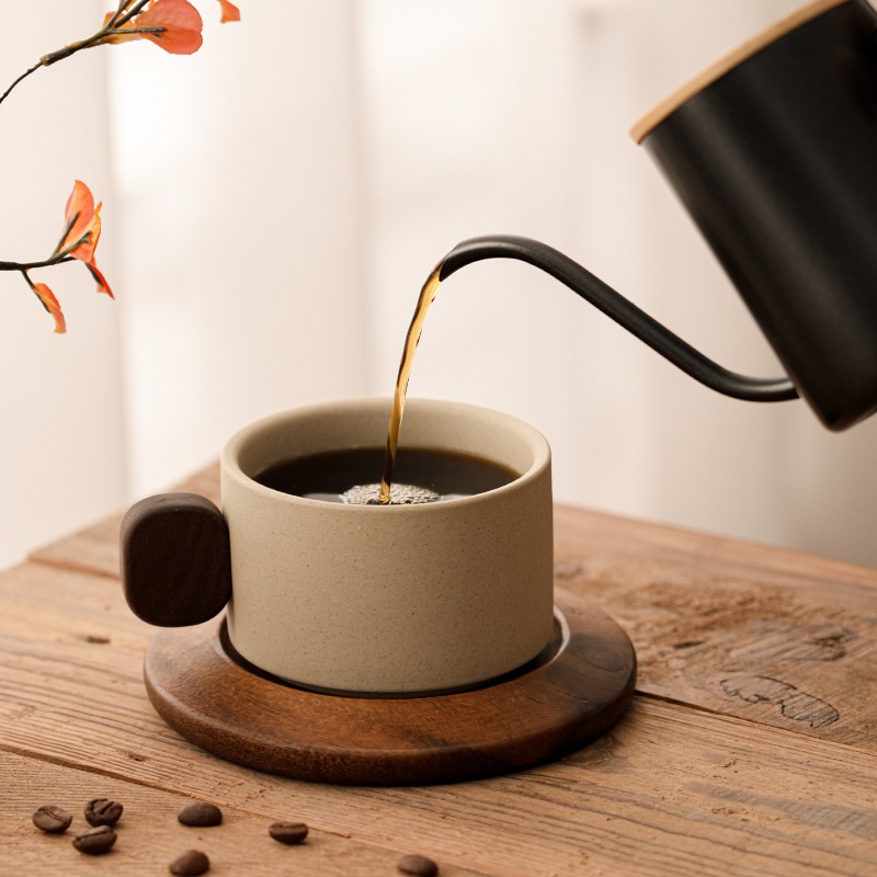 Ancient Style Clay Mug Flower  - Coffee Tea And Sugar Set review and price