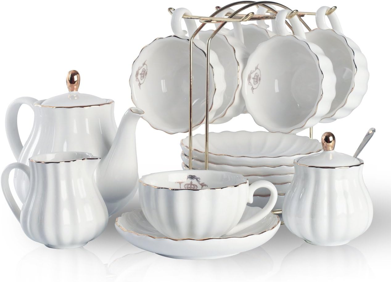 Pure White Porcelain Tea Set,  - Coffee Tea Sugar review and price