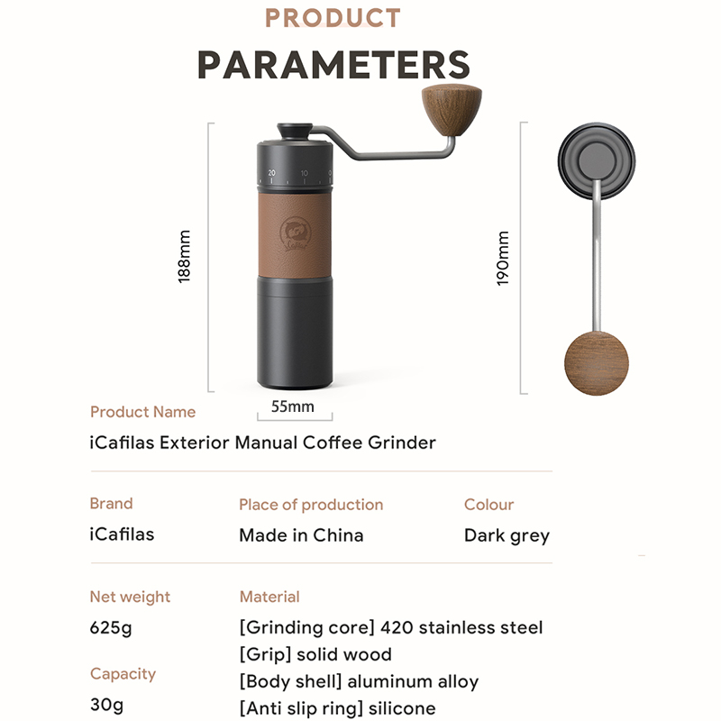 icafilas Manual Coffee Grinder - Burr Hand Grinder review and price